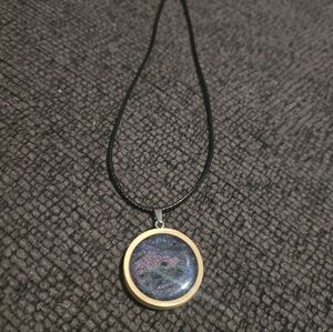 Handmade Magical Galaxy Resin Necklace - Cream